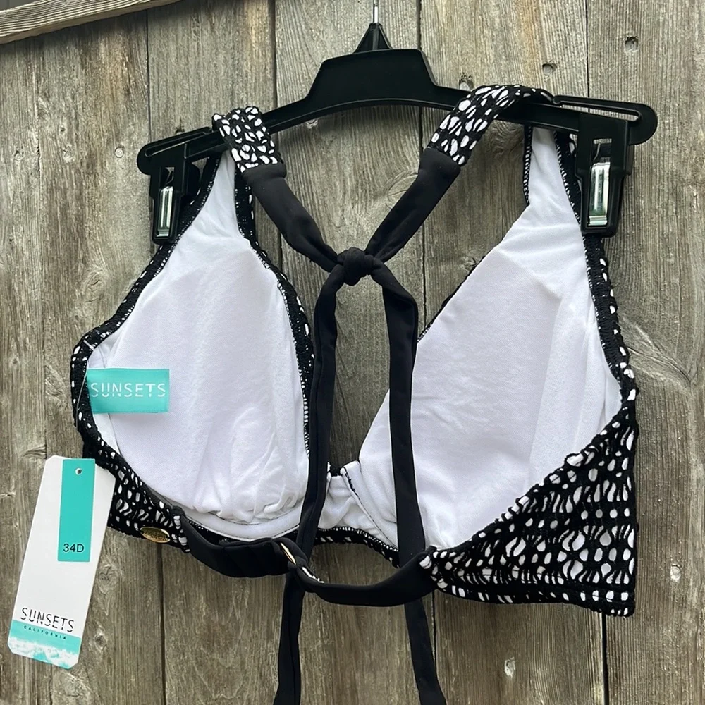 Sunsets California Black Diamond Muse Bikini Top,Size 34D,NWT - Picture 10 of 12